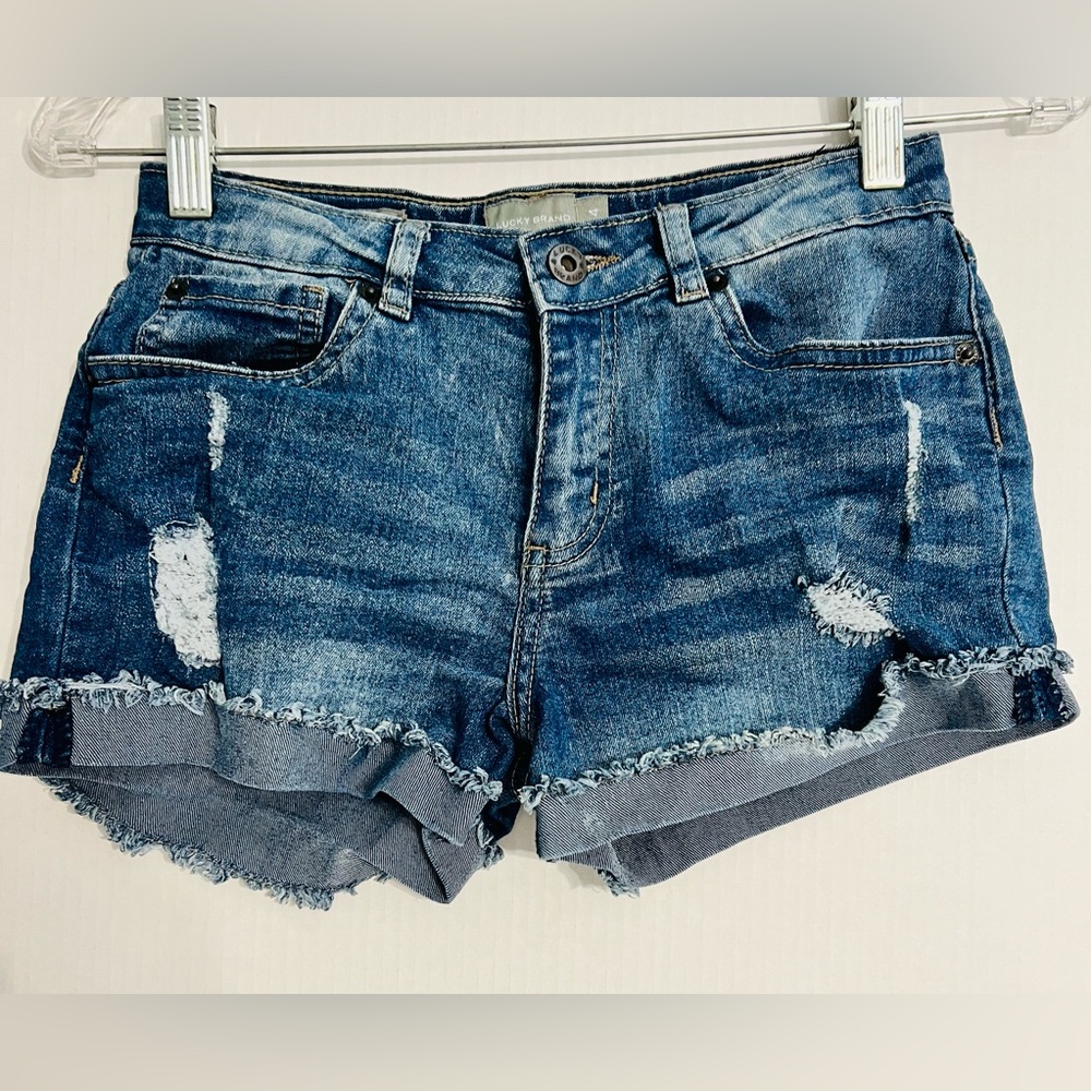 Lucky Brand Girls Riley Distressed Jean Shorts